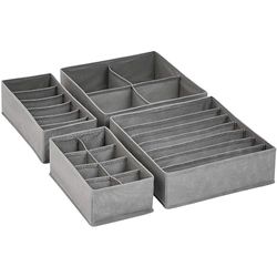 Amazon Basics Organiseurs de commode pour sous-vêtements, Lot de 4, Gris