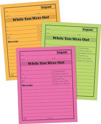 Adams While You were Out Pads, 4.25 x 5.25 Inches, Assorted Neon Colors, 50 Sheets/Pad (6-Pack) (9711NEON)