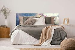Cabeceira cama em PVC com flor de amêndoa, várias medidas 150 x 60 cm | Fácil colocação | decoração de quarto, motivos paisagísticos, natureza | design urbano elegante