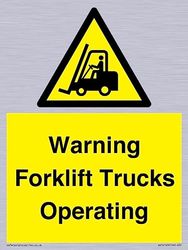 Warning Forklift Trucks Operating Sign - 150x200mm - A5P