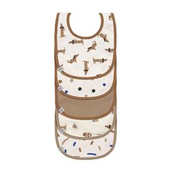 LÄSSIG Baby Toddler Bib Set (5 Pieces) Velcro Cotton Waterproof Value Pack Bib Little Mateys Royal Blue