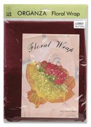 CLUB GREEN Organza Floral WRAP Pink 300X680MM, Fabric, Orange, 31.9 x 17.6 x 1.1 cm