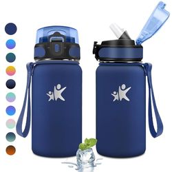 KollyKolla Gimnasio Drinkfles van roestvrij staal, 500 ml, thermoflessen met rietje, herbruikbare thermosfles, lekvrij, BPA-vrij, drinkfles voor kinderen, school, Gimnasio