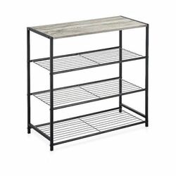 Confortime Scaffale Nero Legno Metallo 60 x 30 x 63,5 cm