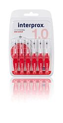 INTERPROX - Miniconique 1.0 - Brossettes Interdentaires - Fibres en Tynex - Rouge - Blister de 6 unités