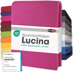 CelinaTex Lucina lençóis ajustáveis algodão 180 x 200 - 200 x 200 cm, rosa