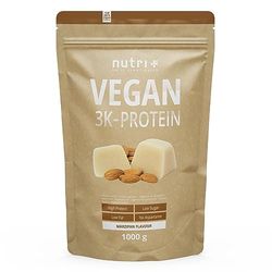 Nutri + Protéine Vegane Pâte d'amande 1kg - 83% de protéines - poudre de protéine 3k hiver - poudre de protéine sans lactose low sugar + sans gluten - 1000g sans sucre ajouté
