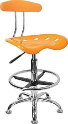 Flash Furniture Levendige Gele en Chrome Opstellen Kruk met Tractor Seat