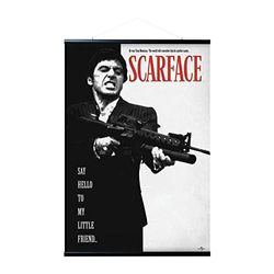 Grupo Erik Poster Scarface con appendi poster a stecche magnetiche fai da te, 61x91,5 cm