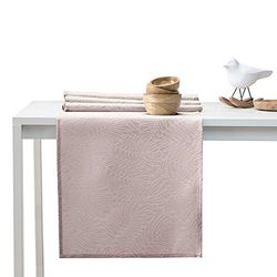 AmeliaHome Chemin de Table 35x200 cm + 115x200 cm Effet Lotus Hydrofuge