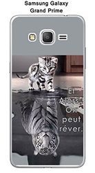 Onozo Coque Samsung Galaxy Grand Prime - SM-G531F Design Chat Tigre Blanc Et Alors !
