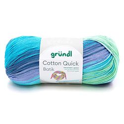 Gründl 4921-01 Cotton Quick Fil De Crochet - Bleu Clair/Violet/Vert Pomme - 260 m