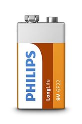 Philips 6F22L1B/10 LongLife Batteria, 9 V, 38.5 g, Arancione