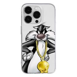 ERT GROUP mobile phone case for Iphone 14 PRO MAX original and officially Licensed Looney Tunes pattern Sylvester 003 optimally adapted to the shape of the mobile phone, partially transparent