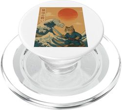 Gato samurái, regalo japonés para niños, niñas, adultos y niños PopSockets PopGrip para MagSafe