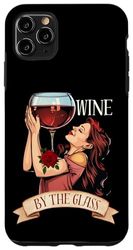 Carcasa para iPhone 11 Pro Max Estilo Vintage Amante Del Vino Retro Mujer Sosteniendo Copa De Vino