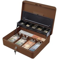 Tera Cassetto di cassa Registratore di monete e banconote Apertura manuale e automatica, 4 scomparti per banconote e 5 pezzi, 30 x 24 cm, POS Restaurant Supermercato, KL380-CF