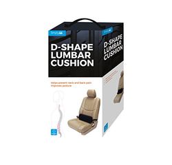 Simply D-Shape Lumbar Cushion, Black, One Size