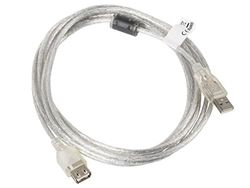 Lanberg CA-USBE-12CC-0030-TR USB 2.0 A-kontakt till USB A-uttag förlängare med ferritkärna dödlig, 3 m klar