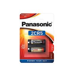 Bateria de lítio cilíndrica de longa duração Panasonic 2CR5, ideal para detetores de fumo, equipamentos fotográficos e de vídeo, 6 V, pack de 1