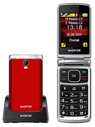 ALIGATOR Senioren AZAV710RS grote toetsen V-mobiele telefoon met 2,8 inch kleurenscherm, SOS-knop/lokalisatie, kleur rood-zilver