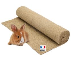 La cordeline - Alfombra de camada de cáñamo para roedores 50 cm x 2 m - para Conejos, Conejillo de Indias.., Natural