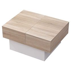 Happy Garden Table Basse Blanche Greta avec Plateaux Amovibles en Bois. Table de Salon cubique en Bois avec coffres de Rangement.