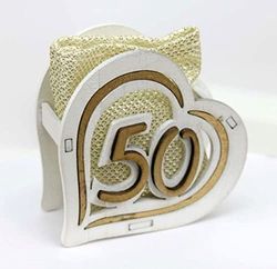L.MATRIMONIO CORAZÓN MADERA C/SACCH 50° 6pcs