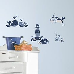 RoomMates RMK3298SCS wandsticker-wandtattoo vrienden van de zeevaart, kleurrijk, 4 vellen à 25,4 cm x 45,7 cm