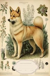 Korean Jindo Dog Composition Notebook College Ruled: Korean Jindo Dog vintage botanical illustration journal, Positive Quotes