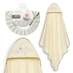 Interbaby - Mantello da bagno per bambini + berretto regolabile | Asciugamano con cappuccio 100% cotone, unisex, morbido, asciugatura rapida, ideale per neonati, neonati e bambini piccoli, design
