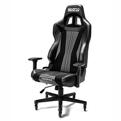 Sparco Trooper Chaise de Gaming Ergonomique réglable avec Support Lombaire, Piston certifié, Roues Pro Caster verrouillables, Noir