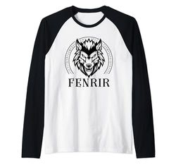 Fenrir Wolf Mitología nórdica ragnarok Viking valhalla guerrero Camiseta Manga Raglan