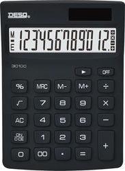 DESQ Calcolatrice da tavolo, display a 12 cifre, compatta, nero, 30100.09