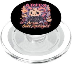 Incendio provocado del zodiaco de Aries por disculpas Divertido PopSockets PopGrip para MagSafe