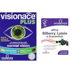 Visionace Plus -56 Tablets Bundle with Vitabiotics Ultra Bilberry, Lutein and Zeaxanthin - 30 Tablets