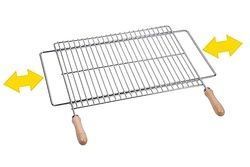 SAUVIC UNIVERSAL UITBREIDBAAR GRILL RACK VOOR BARBECUE 50X40 CM, Zilver, 53.5x62.5x3 cm
