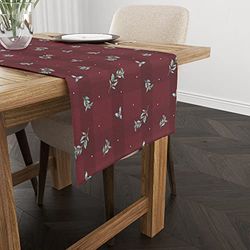 BELUM | Christmas Velvet Table Runner, 50 x 145 Table Runner, 100% Polyester, 300 g (Red Christmas 1)