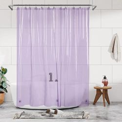 Fodera per tenda da doccia, in PEVA trasparente di alta qualità, con 3 magneti e occhielli in metallo, impermeabile, leggera, di dimensioni standard, per bagno, colore: lavanda traslucida