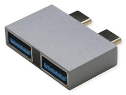 ROLINE USB 3.2 Gen 2 Adapter, 2X USB Typ C - 2X Typ A, St/BU, silberfarben