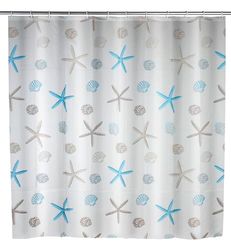 WENKO 22490100 Shower curtain Bella Mare - waterproof, easy to clean, Polyethylene, 200 x 180 cm, Multicoloured