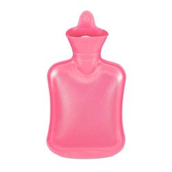 Relaxdays Borsa dell'Acqua Calda, Boule Scaldaletto da 1 L, Hot Water Bottle, Terapia Adulti e Bambini, Gomma, Rosa