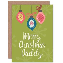 Wee Blue Coo CARD CHRISTMAS XMAS DADDY DAD BAUBLES