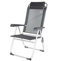AKTIVE - Chaise Pliante inclinable 5 Positions, Anti-retournement, avec Coussin, Dossier Haut et accoudoirs, résistante : Poids Maximum 110 kg, matériau textilène et Aluminium, Dimensions 44 x 55 x