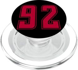 Rojo Número 92 Equipo Junior Deportivo Uniforme Numerado PopSockets PopGrip para MagSafe