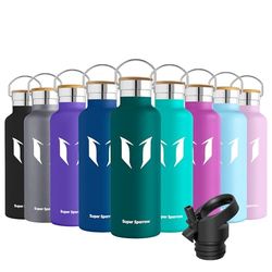 Super Sparrow Drinkfles - 620ml - RVS Waterfles met Herbruikbaar Rietje (2 Doppen), Lekvrij en Vacuüm-Geïsoleerd, BPA-vrij – Ideaal voor Sport & Outdoor