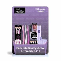 Wilkinson Sword - Pack Intuition - Incluye: 3 Cuchillas Desechables Eyebrow y Maquinilla Intuition 4 in 1 Rasuradora, Afeitadora y Recortadora de Vello Facial y Zona del Bikini