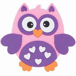 Baker Ross Love Owl mixa och matcha magnetkit – paket med 8, alla hjärtans hantverksmagneter för barn (FC456)