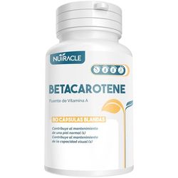 Nutracle Betacaroteno perlas de 438 mg | Suplemento para Bronceado Intenso | Apoyo para la Vista Alta Concentración de Pro Vitamina A (80 perlas, 1 Envase).