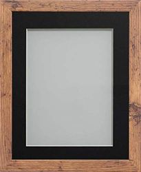 Frame Company Allington Rustic Photo Frame with Black-V Groove Mount, 6x4 for 4x3 inch, fitted with perspex